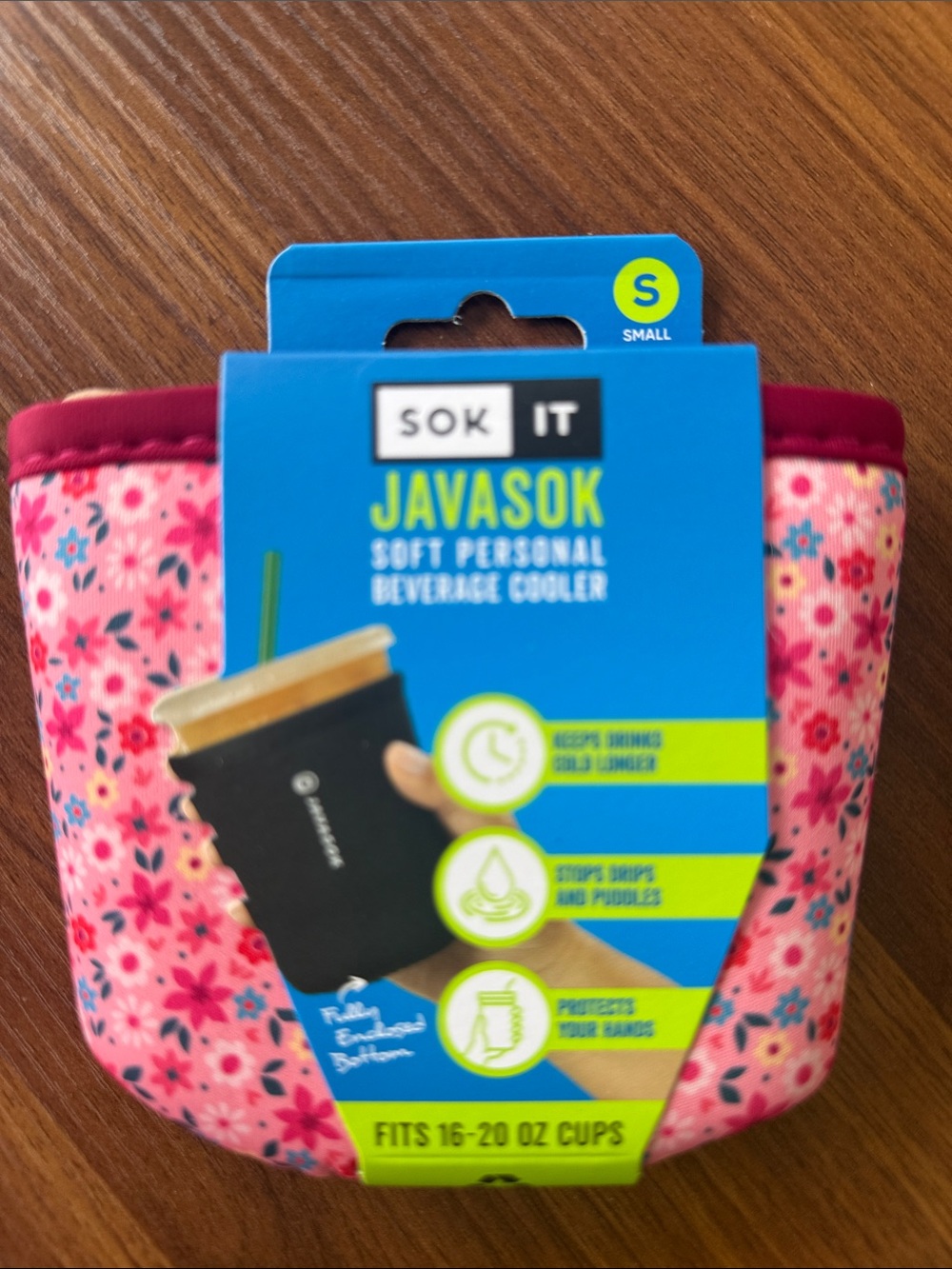 Javasok reusable insulating cold beverage sleeve  in Spring Bouquet